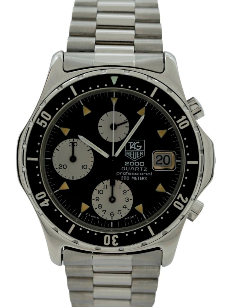 Tag Heuer 37mm Men's 2000 Series Chronograph Black Dial Watch! Ref: 273.206! — image 6 of 8